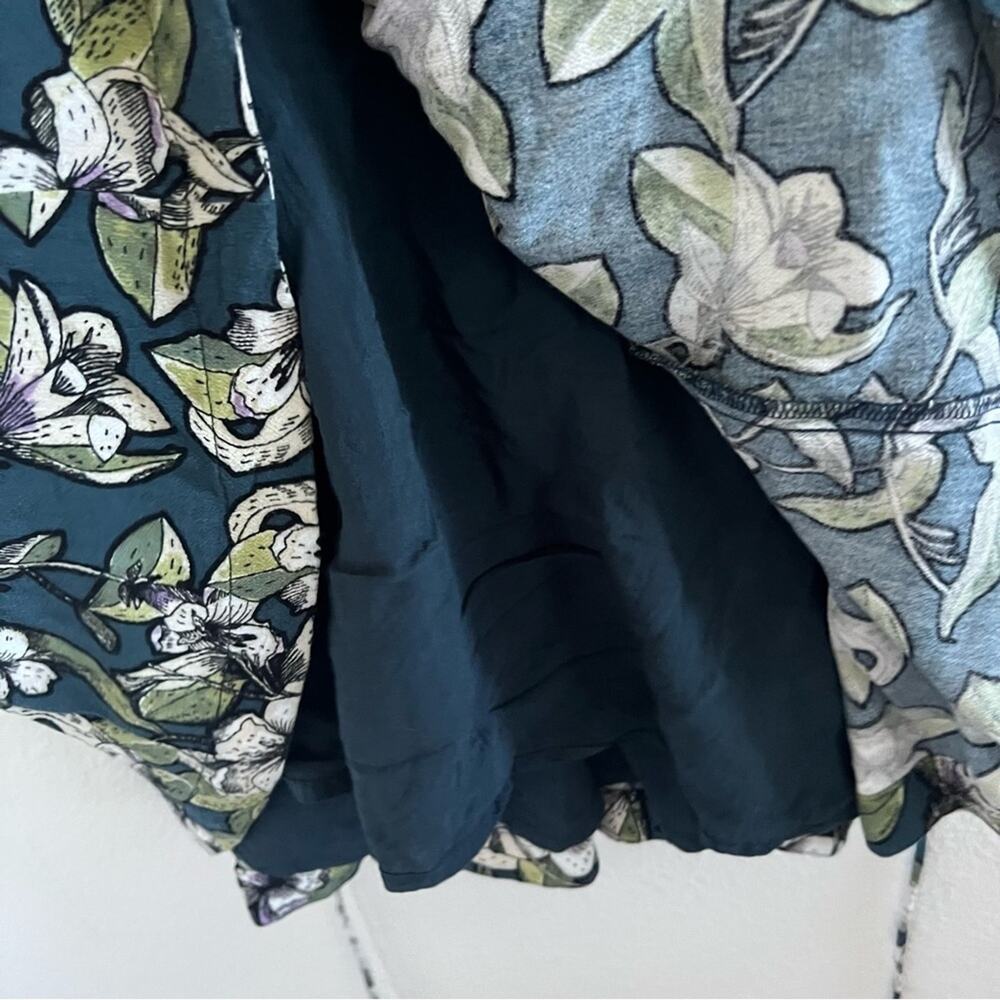 Free People Floral Green Mini Dress Tunic Top XS - Picture 10 of 10